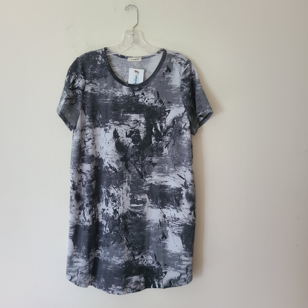 Grey tye dye dress